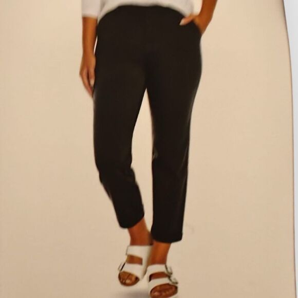 NWT GAP Classic Twill Black Ankle Cropped Pants Size 12 - Picture 2 of 11